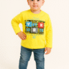 Boys' Yellow Graphic Sweatshirt with Jeans – Casual 2-Piece Outfit