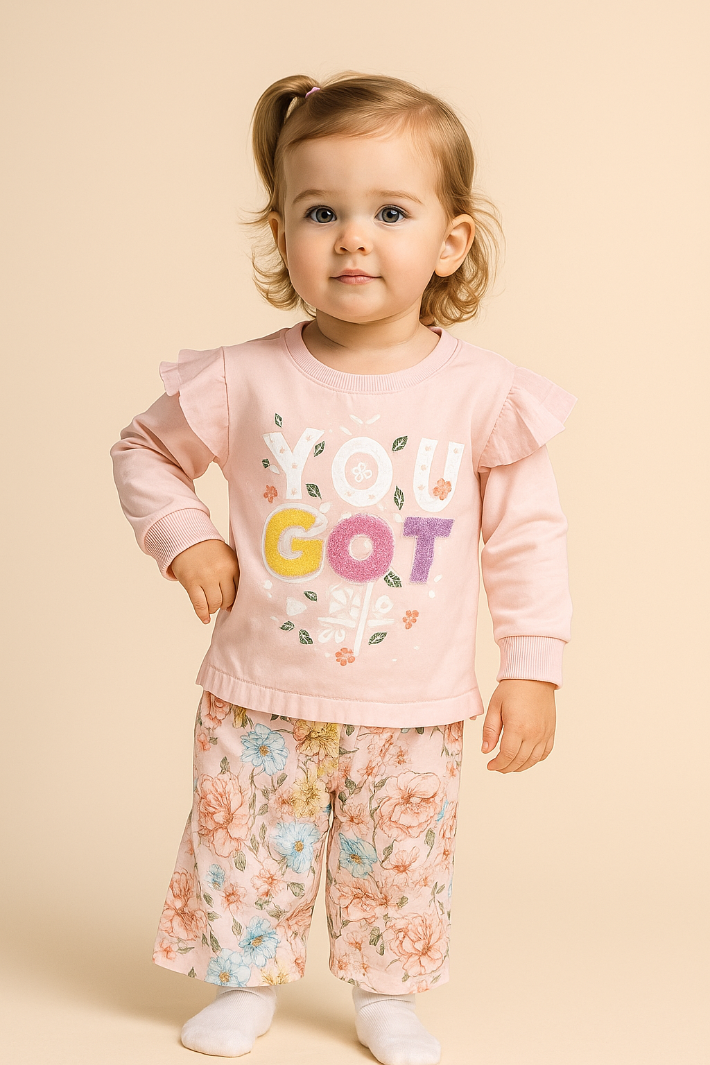 Baby Girls Pink Floral Outfit – Cute Top & Shorts Set | Stylish Summer Wear