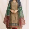 Elegant Traditional Embroidered 3-Piece Suit for Women with Multicolor Dupatta
