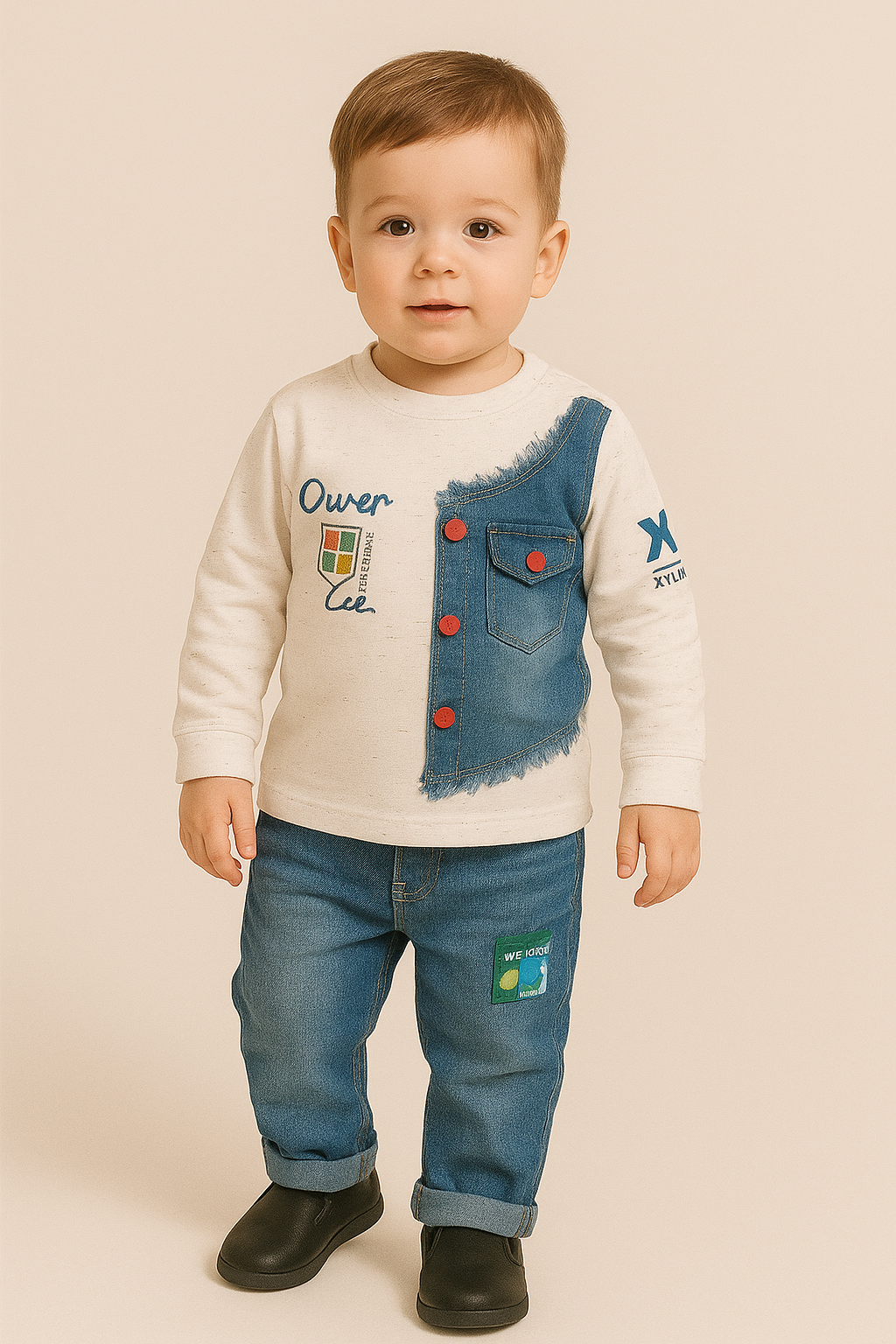 Trendy Denim & Cotton Outfit for Boys – Stylish & Comfortable
