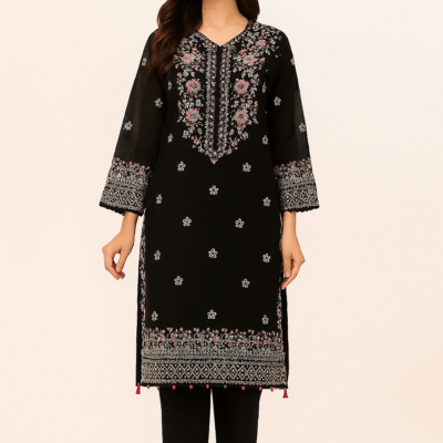 Elegant Black Embroidered Kurti for Women