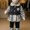 Blue and Grey Faux Fur Winter Outfit for Kids