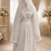 Elegant White Bridal Gown with Veil – Timeless Wedding Dress