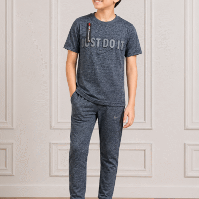 Boys Grey Sports Summer Co-Ord Set | Trendy Kids Casual Wear 2026