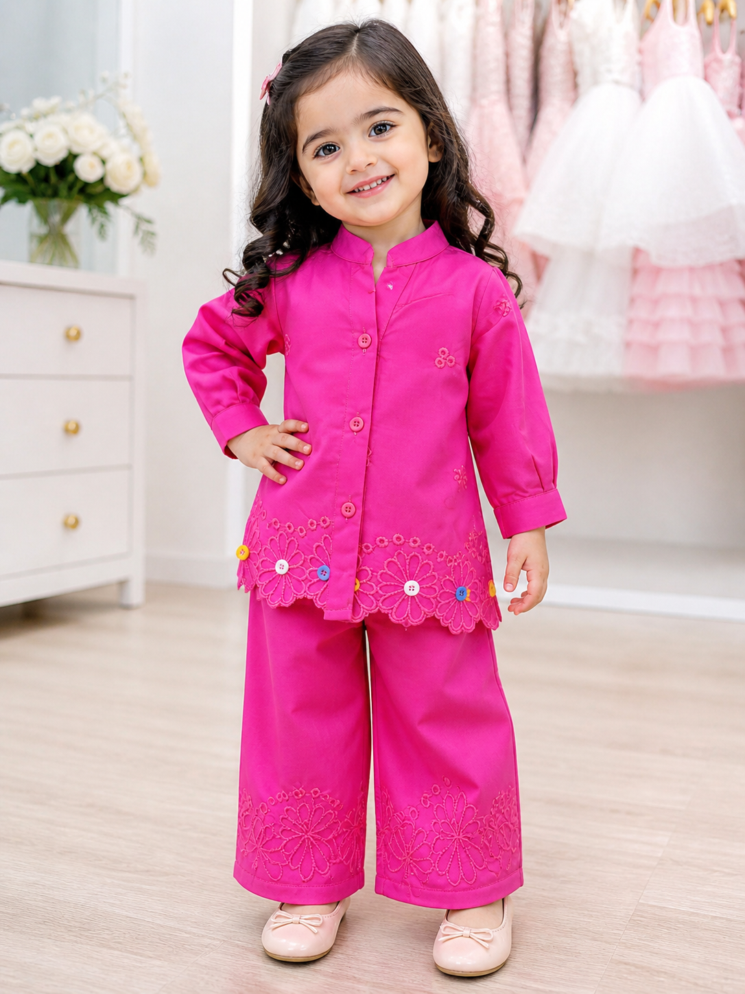 Cute Pink Girls Outfit Set (2–6 Years)
