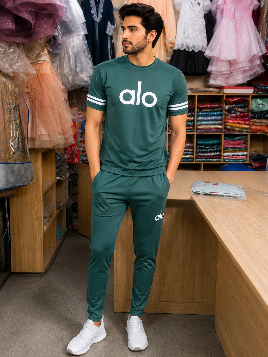 Men’s Dark Green Alo Tracksuit | Stylish Casual Sportswear 2026